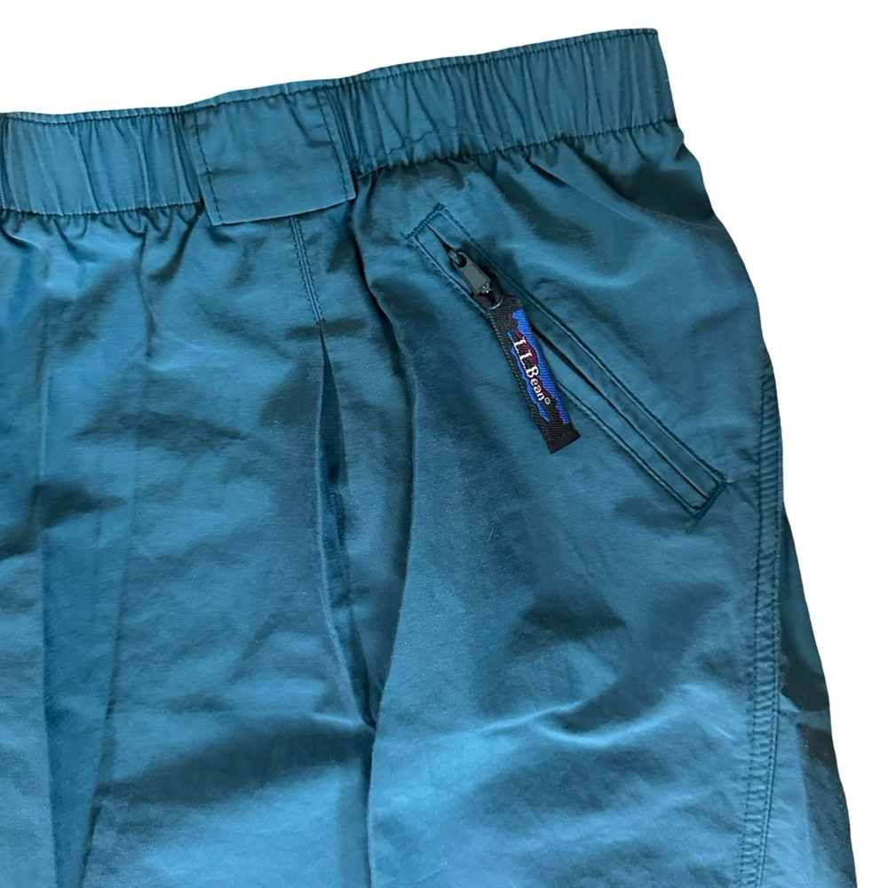 LL Bean Women’s Teal Cotton-Nylon Dock Shorts Teal Zippered Pockets XL - Picture 3 of 4